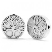 Hematite bead tree of life 10mm Silver grey